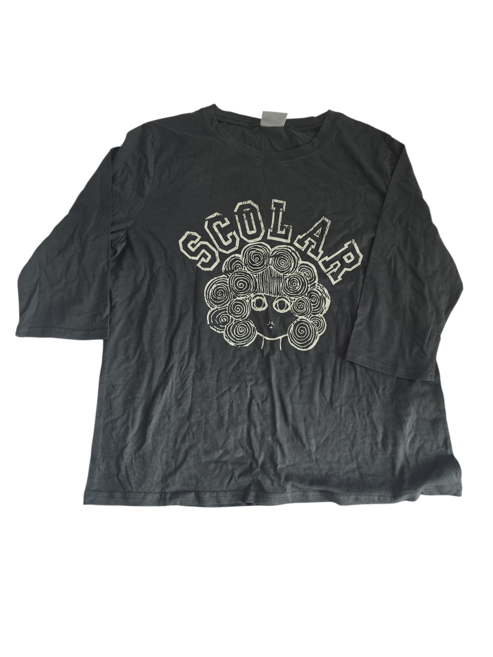 SCOLAR Black Graphic 3/4 Sleeve Shirt